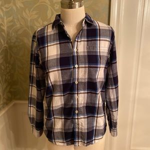Boys Cherokee Plaid Button Down Shirt Lg 12/14
